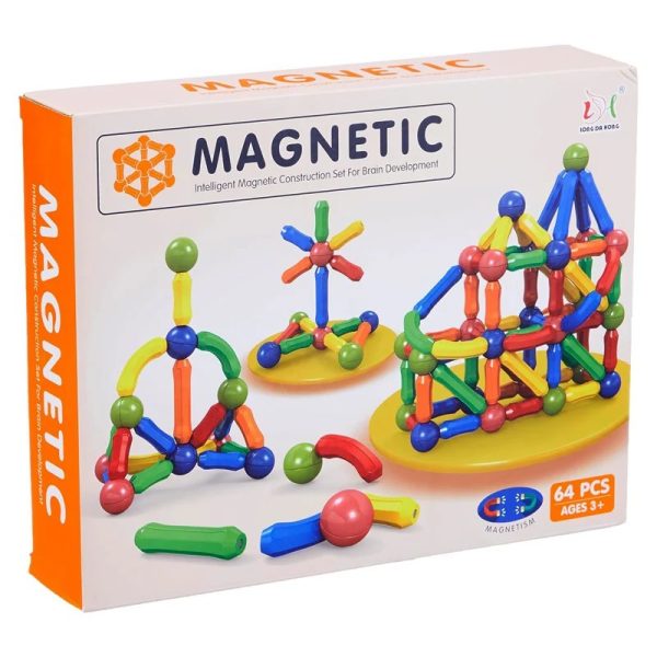 64pcs Magnetic Building Blocks Set – STEM Construction Toy for Toddlers & Preschoolers