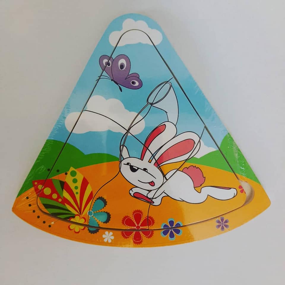 Wooden Pizza Slice Puzzle – Educational Toy for Kids (Random Characters)