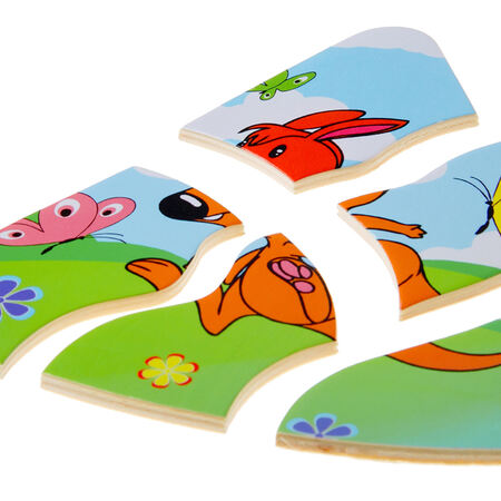 Wooden Pizza Slice Puzzle – Educational Toy for Kids (Random Characters)