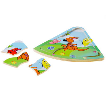Wooden Pizza Slice Puzzle – Educational Toy for Kids (Random Characters)