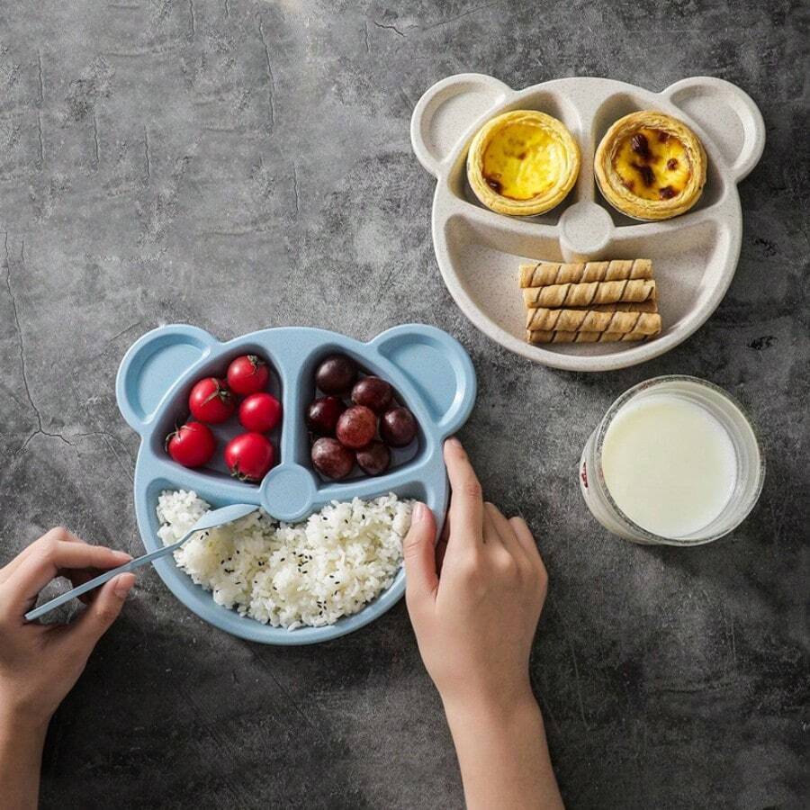 5-Piece Panda Plates Set – 3 Spoons & 2 Forks, Food-Grade Plastic (Random Color)