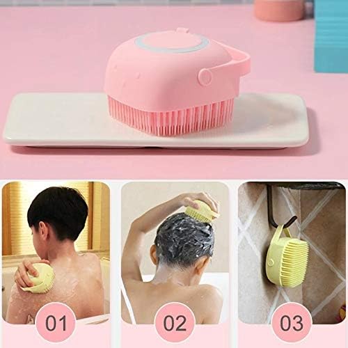 Soft Silicone Bath Brush with Hook – Baby Shower & Massage Scrubber (Random Color)