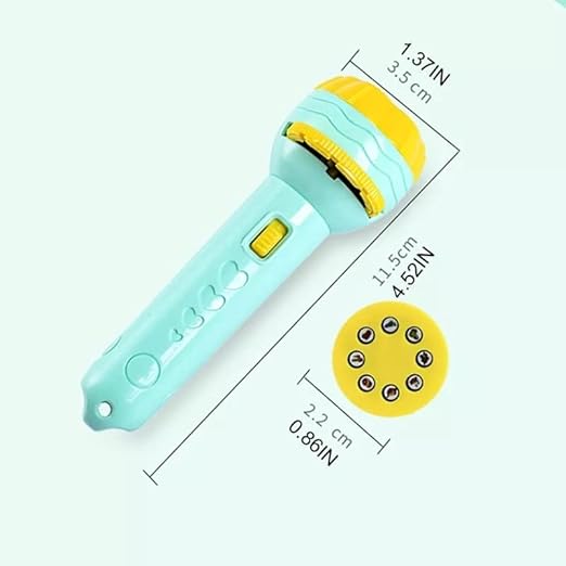 Mini Flashlight Projector Toy – 3 Slides with 24 Images, Educational Fun