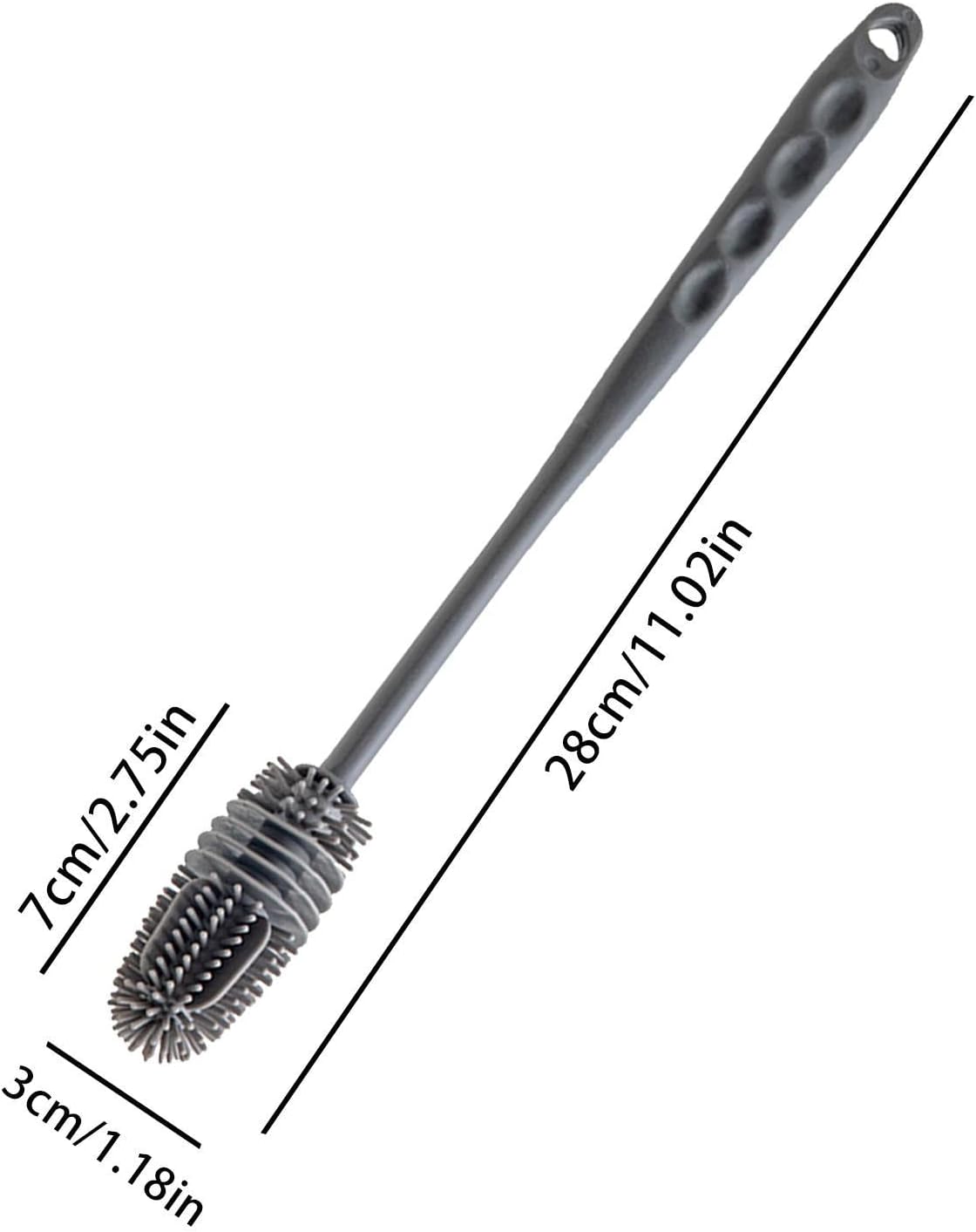 Silicone Feeder & Bottle Cleaning Brush – Long Handle (Random Color)