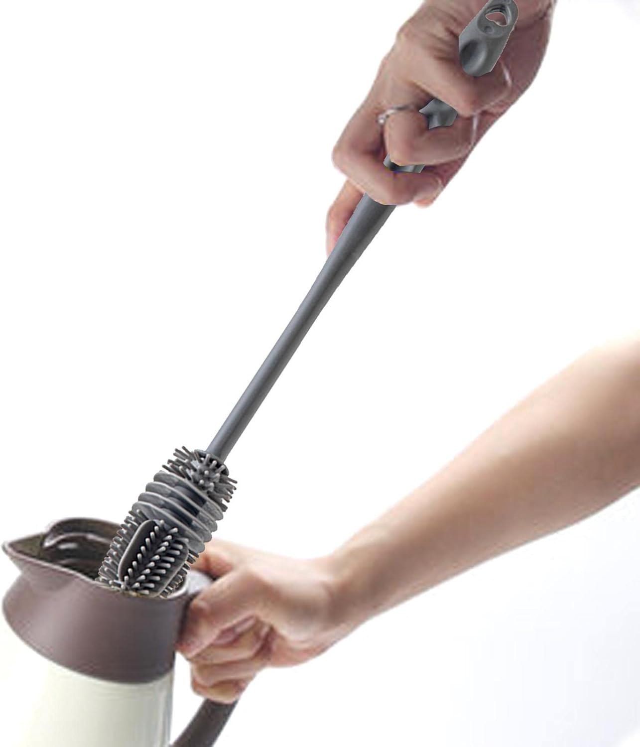 Silicone Feeder & Bottle Cleaning Brush – Long Handle (Random Color)