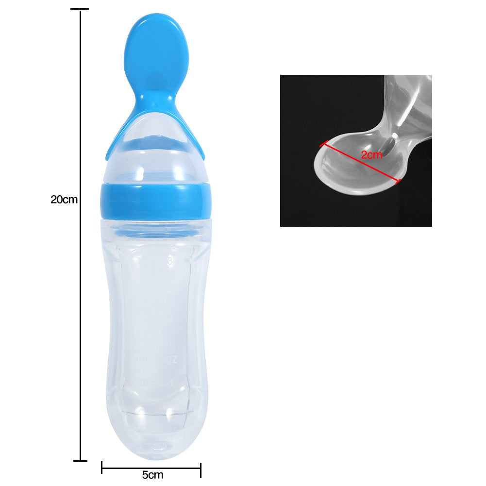 Silicone Baby Spoon Feeder Bottle Feeding (Random Color)