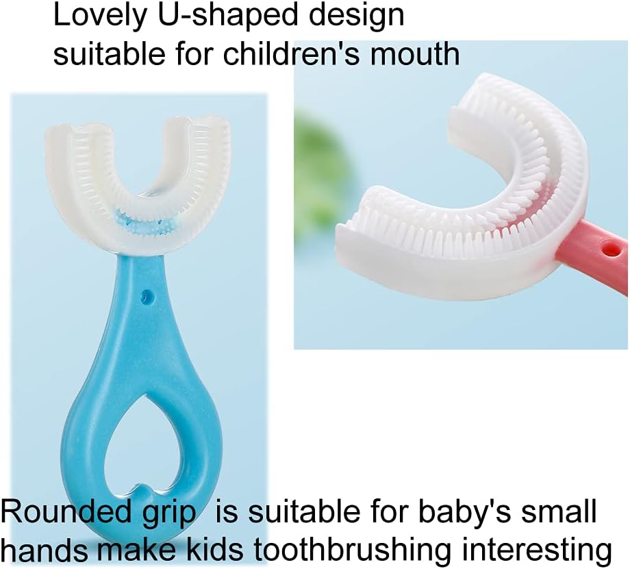 360° U-Shaped Baby Toothbrush (2-Pack) – Silicone Oral Care (Random Color)