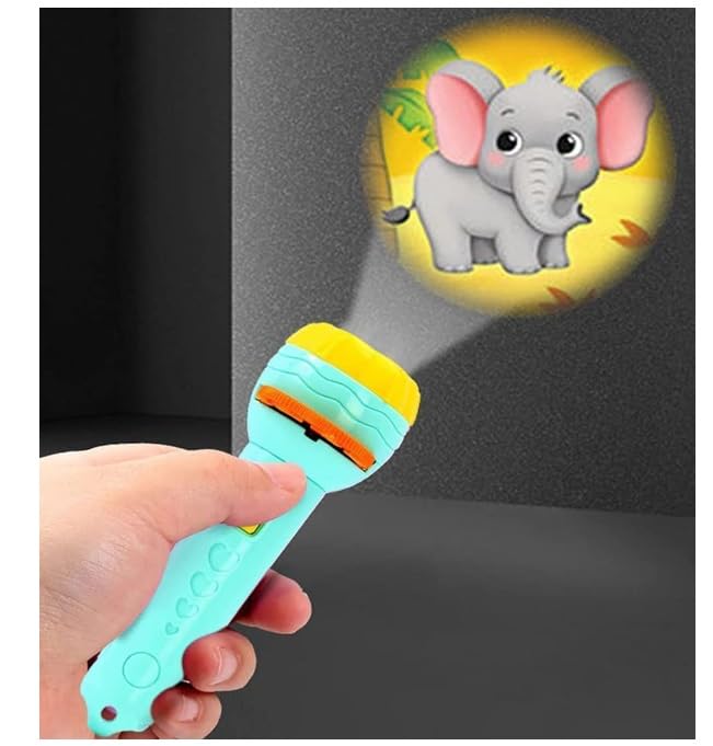 Mini Flashlight Projector Toy – 3 Slides with 24 Images, Educational Fun