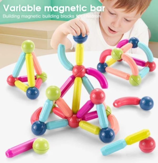64pcs Magnetic Building Blocks Set – STEM Construction Toy for Toddlers & Preschoolers