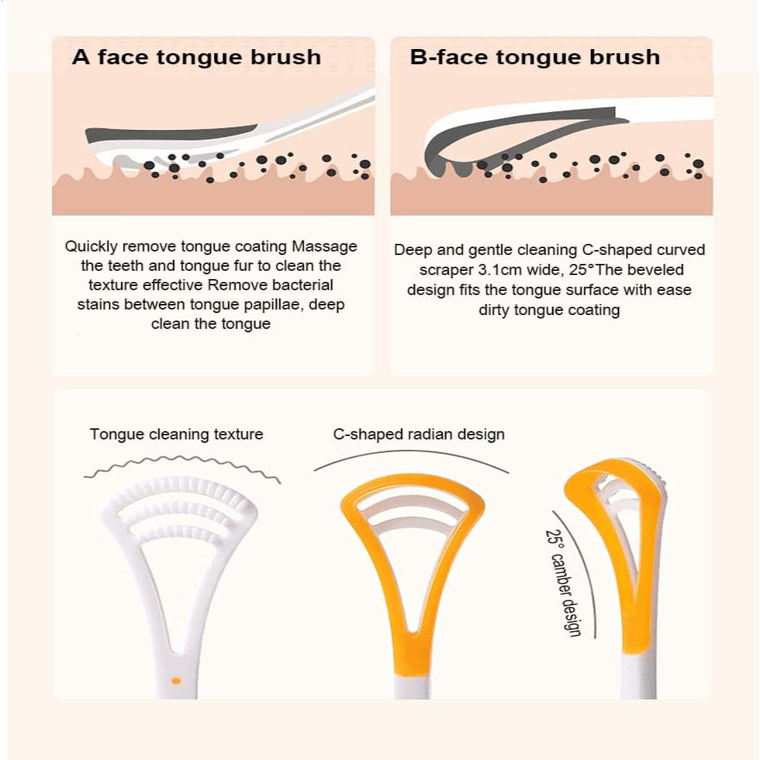 1 Pc Double-Head Tongue Scraper – Bad Breath Remover (Random Color)