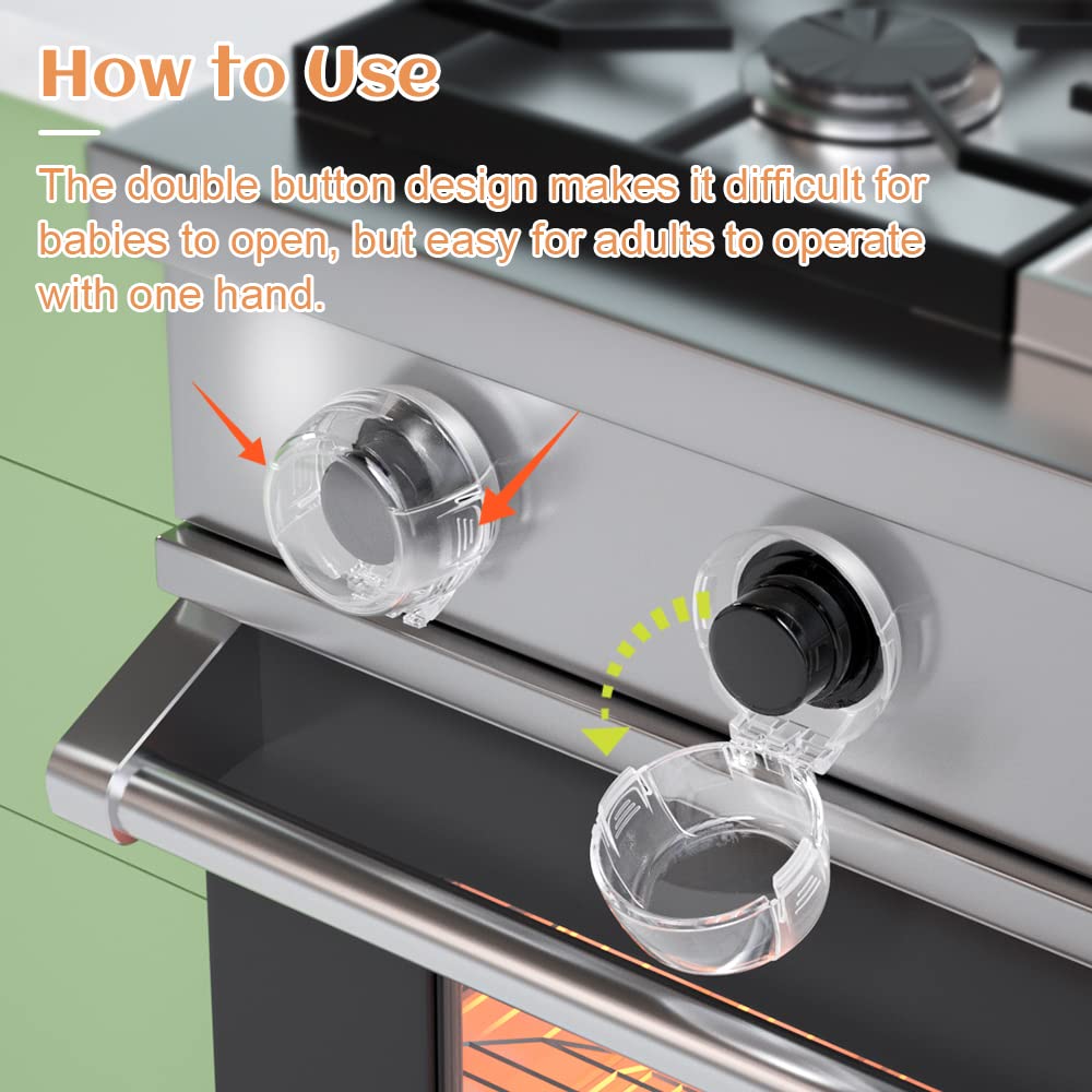 2 Pc Baby Safety Stove Knob Locks – Childproof Gas & Oven Covers