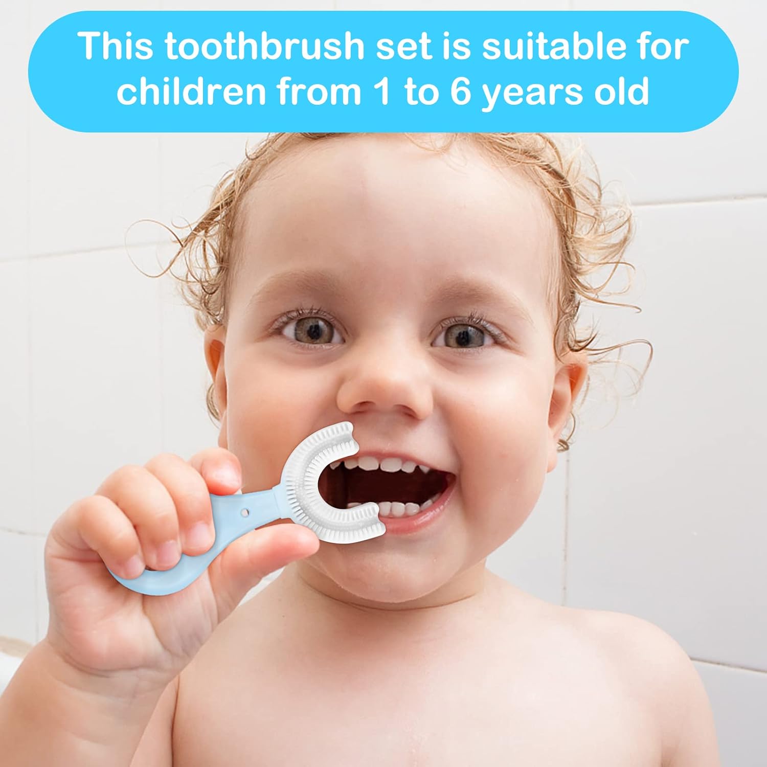 360° U-Shaped Baby Toothbrush (2-Pack) – Silicone Oral Care (Random Color)