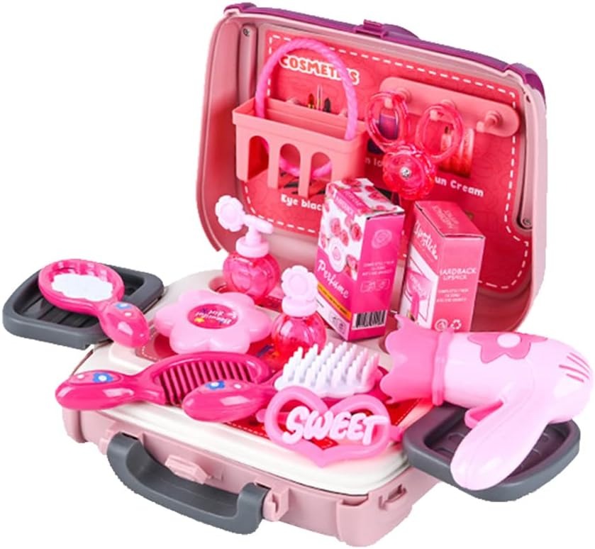 24pcs Girls Beauty Salon Play Set – Makeup & Hairdryer Kit