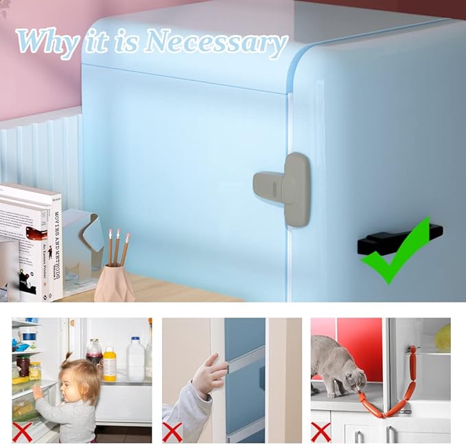 Child Safety Fridge Lock – No-Drill Baby Refrigerator Door Lock