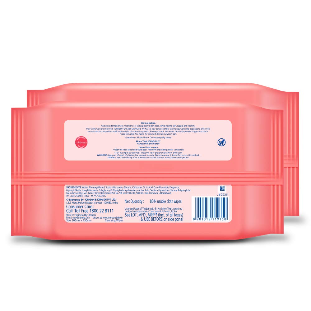 (Pack Of 2) Johnson’s Baby Skincare Wipes Wet Wipes