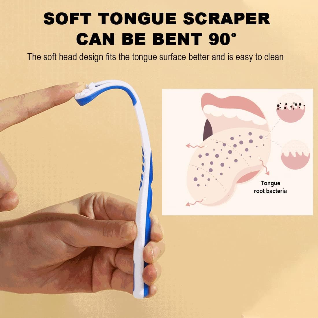1 Pc Double-Head Tongue Scraper – Bad Breath Remover (Random Color)