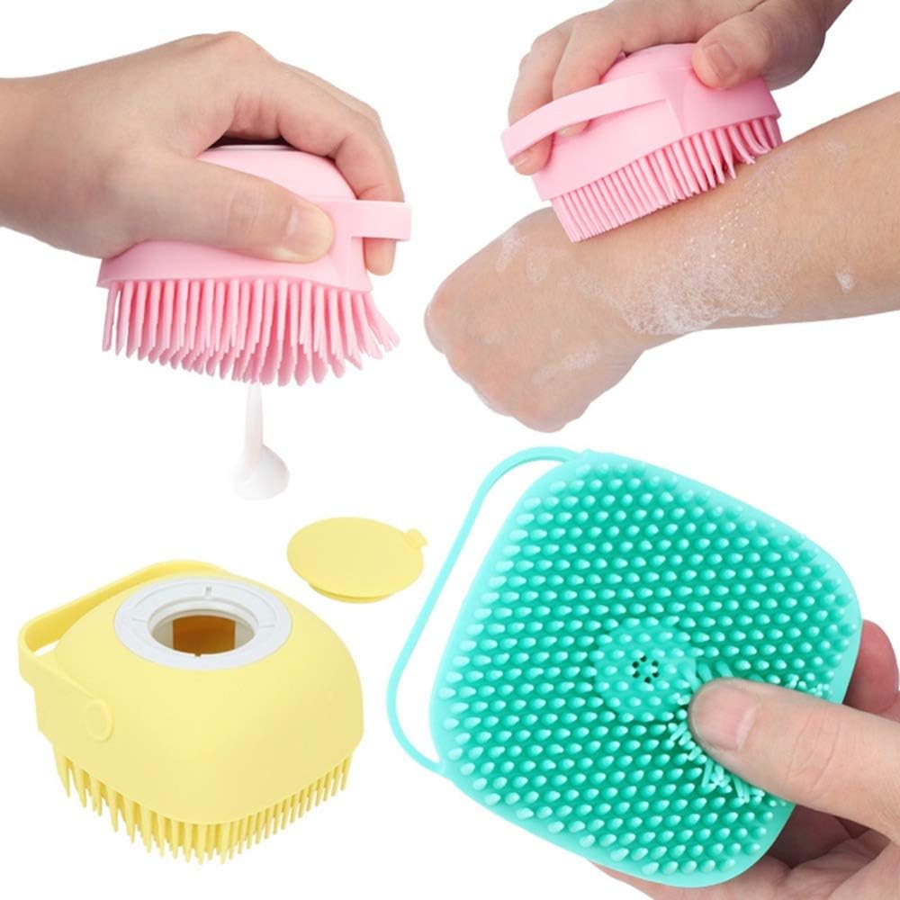 Soft Silicone Bath Brush with Hook – Baby Shower & Massage Scrubber (Random Color)