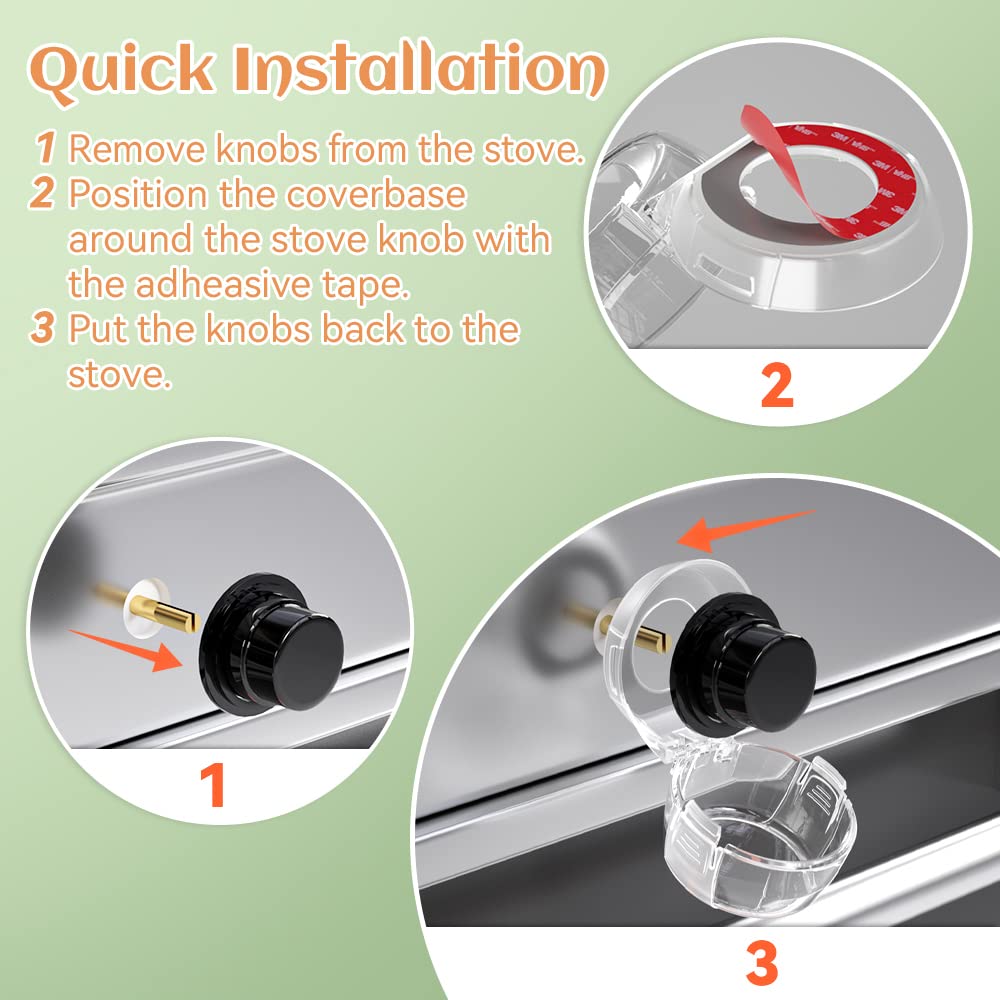 2 Pc Baby Safety Stove Knob Locks – Childproof Gas & Oven Covers