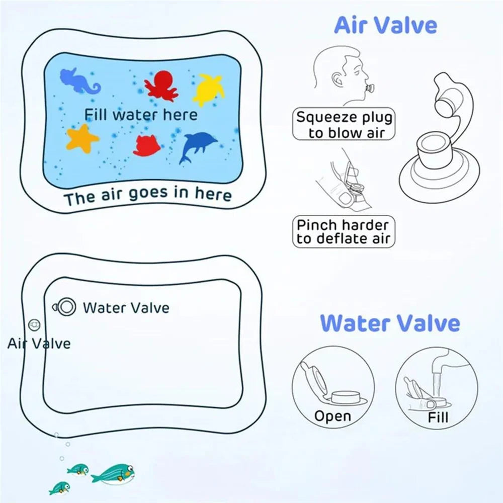 Sale Inflatable Leakproof Water Mat For Kids / Inflatable Tummy Time Mat – (Random Color)