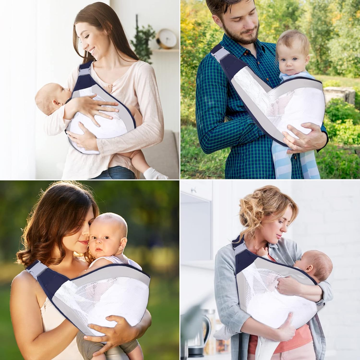 Ergonomic One-Shoulder Baby Carrier Sling – Labor-Saving Polyester (Random Color)