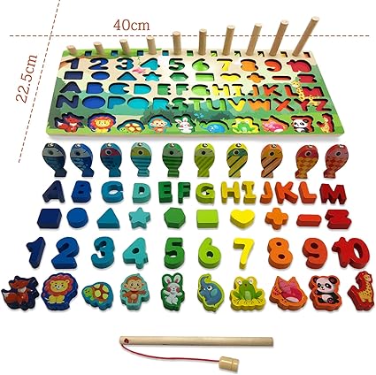 6 In 1 Wooden Educational Puzzle & Sorting Board Toy For Kids