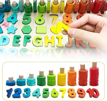 6 In 1 Wooden Educational Puzzle & Sorting Board Toy For Kids