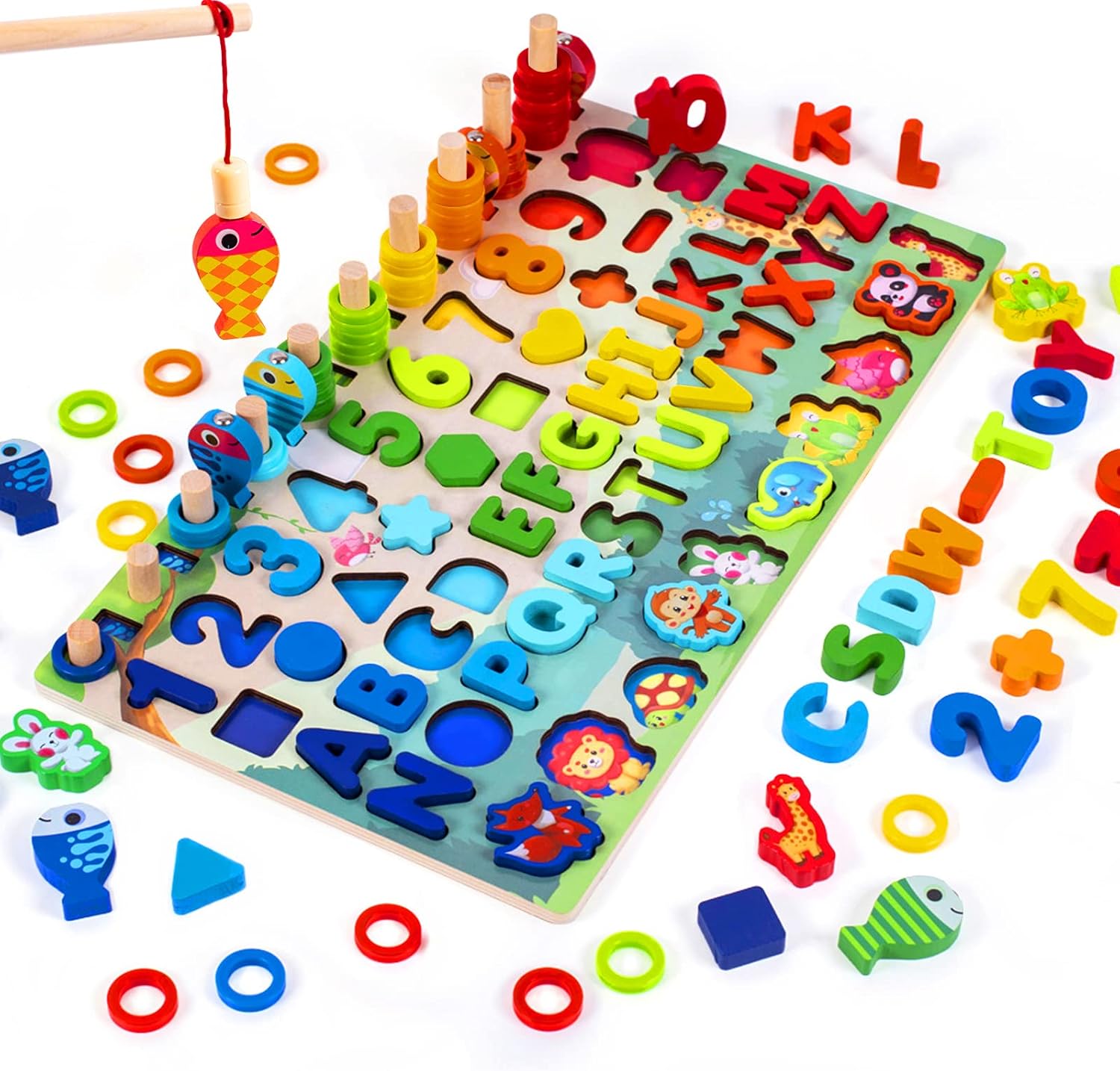 6 In 1 Wooden Educational Puzzle & Sorting Board Toy For Kids