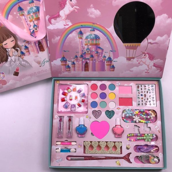 Kids Beauty Makeup Kit for Girls – Doll Cosmetic Set with Bag