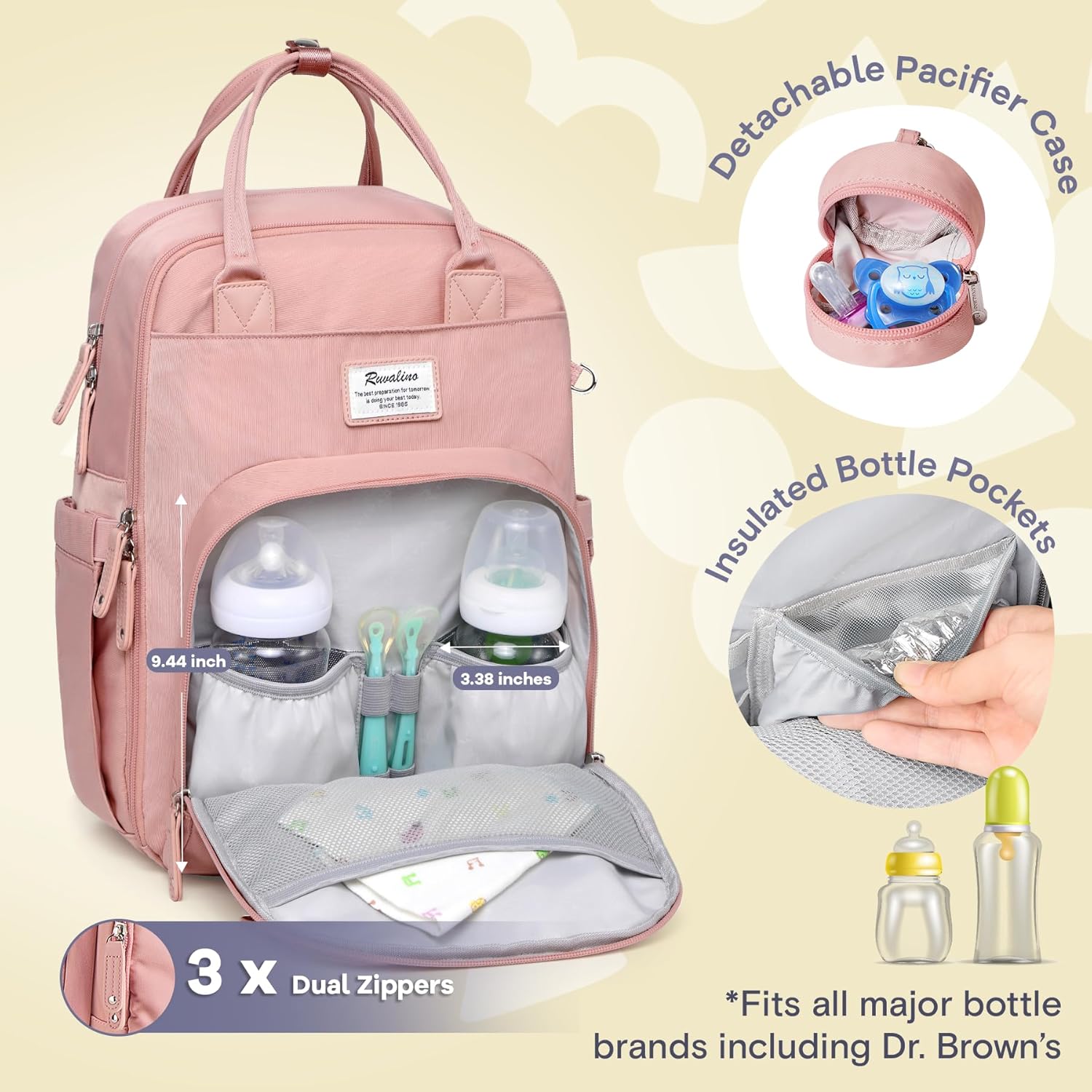 Large Capacity Waterproof Mummy Bag – Multi-Function Nursing Backpack