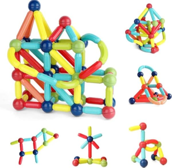 64pcs Magnetic Building Blocks Set – STEM Construction Toy for Toddlers & Preschoolers