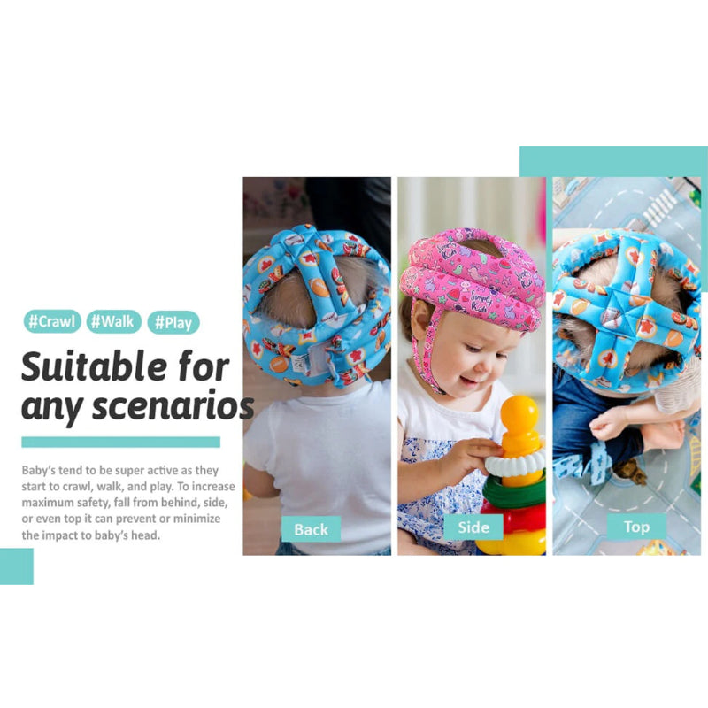 Baby Head Protector – Safety Crawling & Walking Helmet (Random colour / Design)