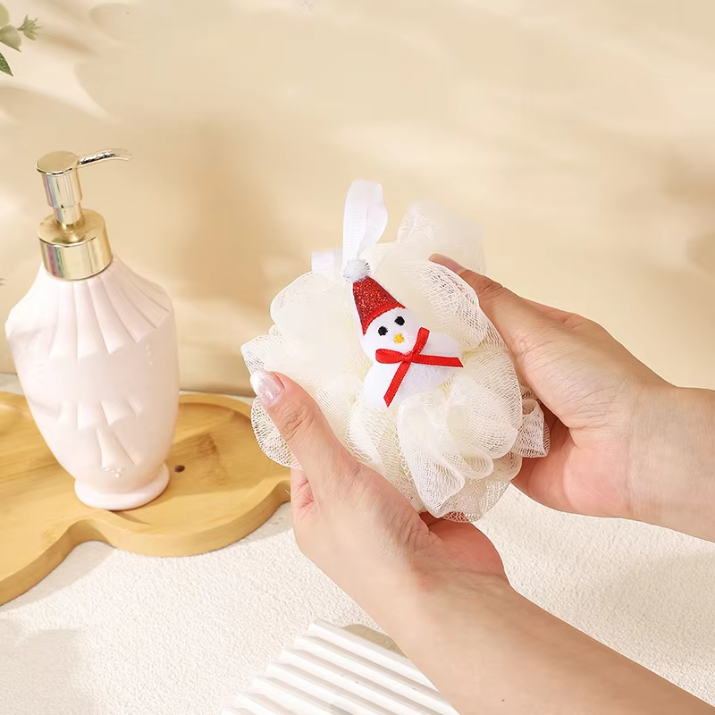 Kids Bath Sponge Ball – Soft Mesh Loofah with Toy (Random Character)