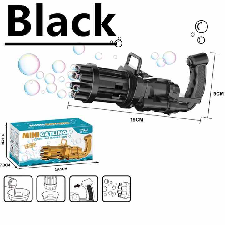 Kids Gatling Bubble Gun – Automatic Soap Bubble Blower Toy (Random Color)