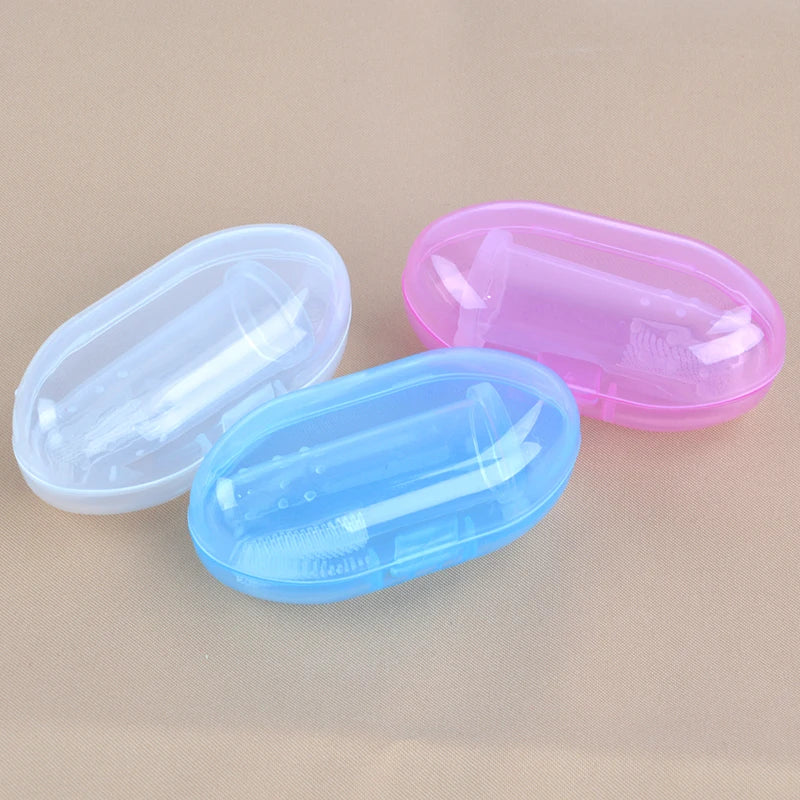 Baby Finger Toothbrush with Case – Soft Silicone Infant Teeth Cleaner
