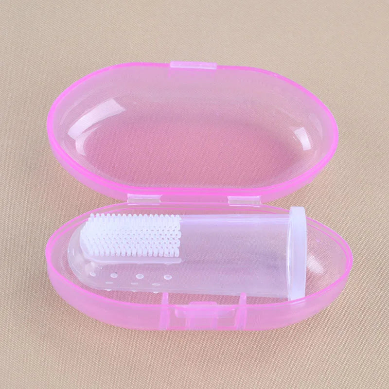 Baby Finger Toothbrush with Case – Soft Silicone Infant Teeth Cleaner