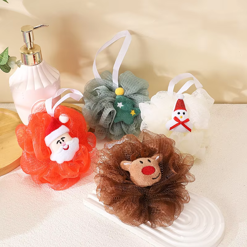 Kids Bath Sponge Ball – Soft Mesh Loofah with Toy (Random Character)
