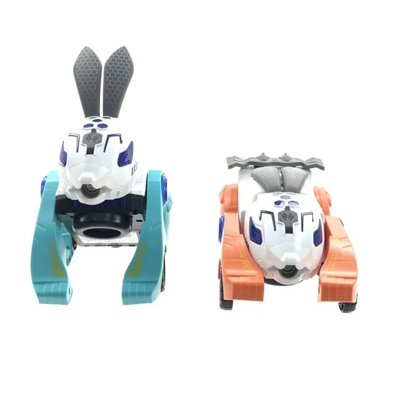 2-in-1 Deformable Bunny Car Toy – Electric Stunt Vehicle with Music & Lights