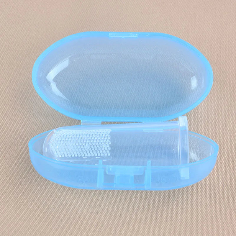Baby Finger Toothbrush with Case – Soft Silicone Infant Teeth Cleaner
