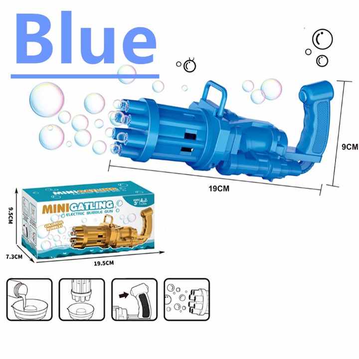 Kids Gatling Bubble Gun – Automatic Soap Bubble Blower Toy (Random Color)