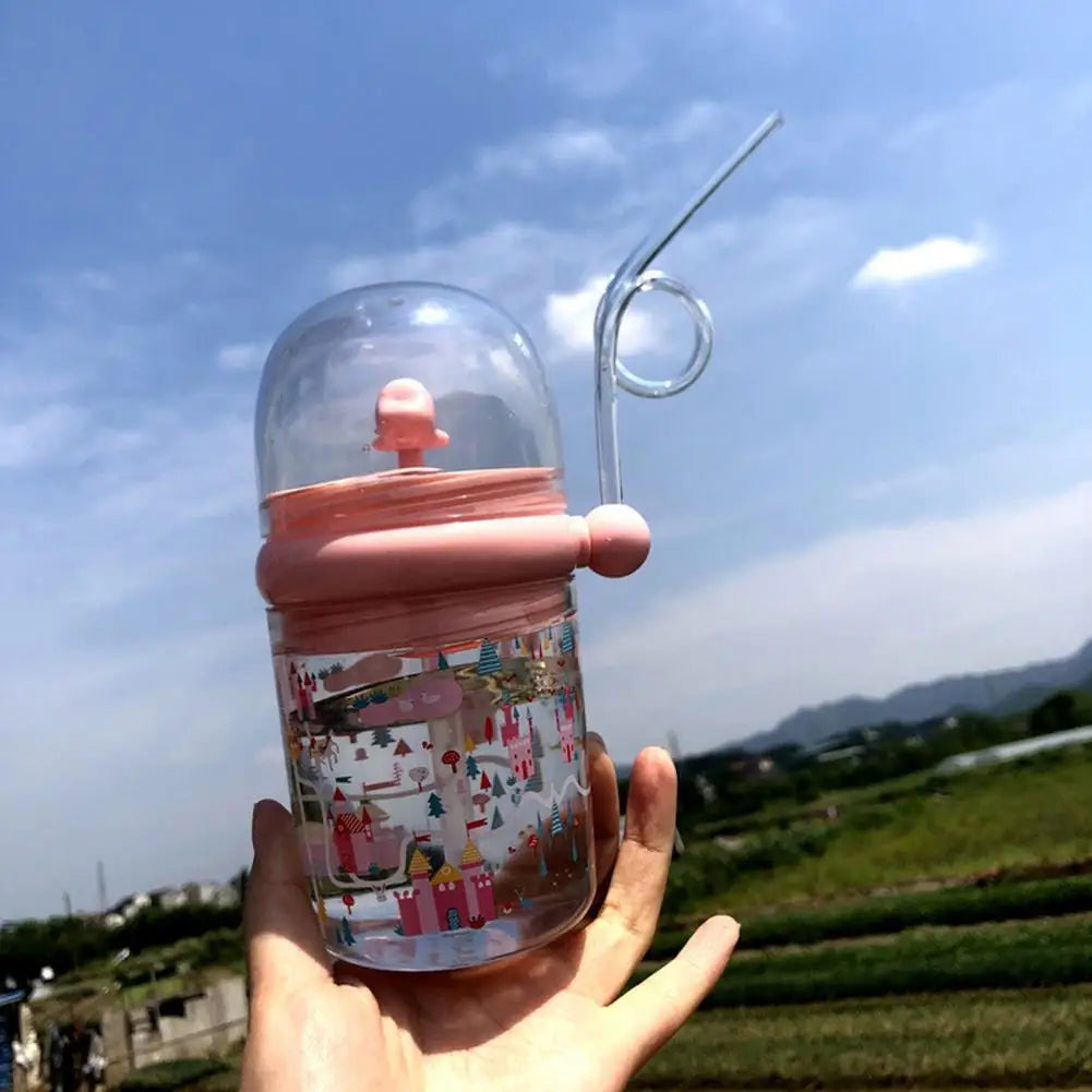 Children’s Whale Spray Sippy Cup – Portable Cartoon Bottle (Random Color)