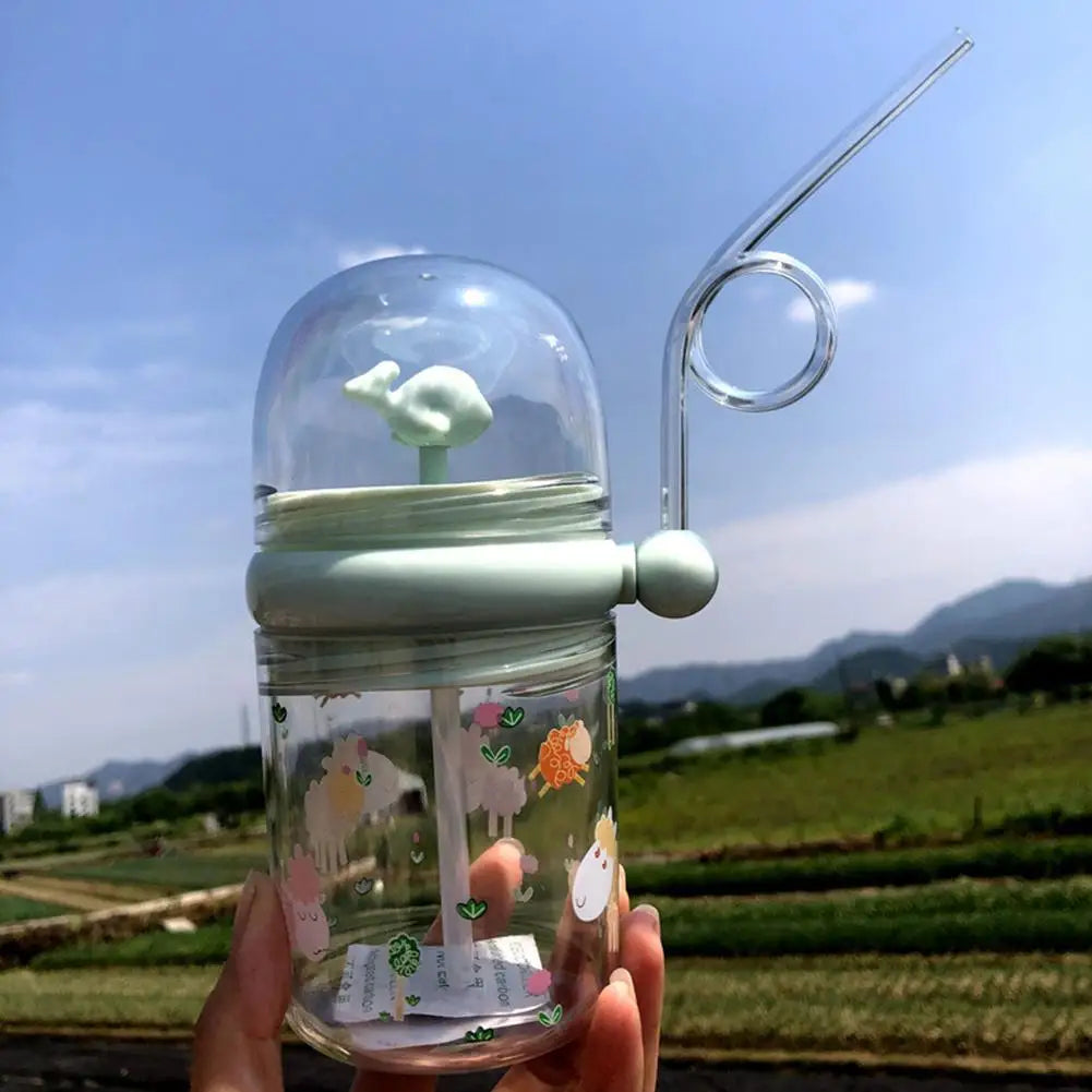 Children’s Whale Spray Sippy Cup – Portable Cartoon Bottle (Random Color)
