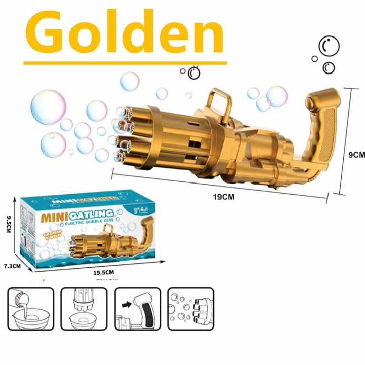 Kids Gatling Bubble Gun – Automatic Soap Bubble Blower Toy (Random Color)