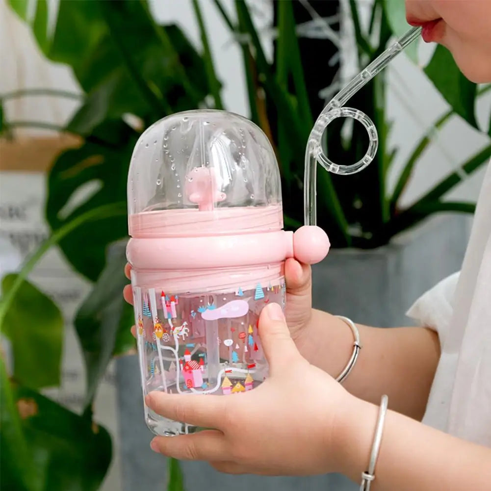 Children’s Whale Spray Sippy Cup – Portable Cartoon Bottle (Random Color)