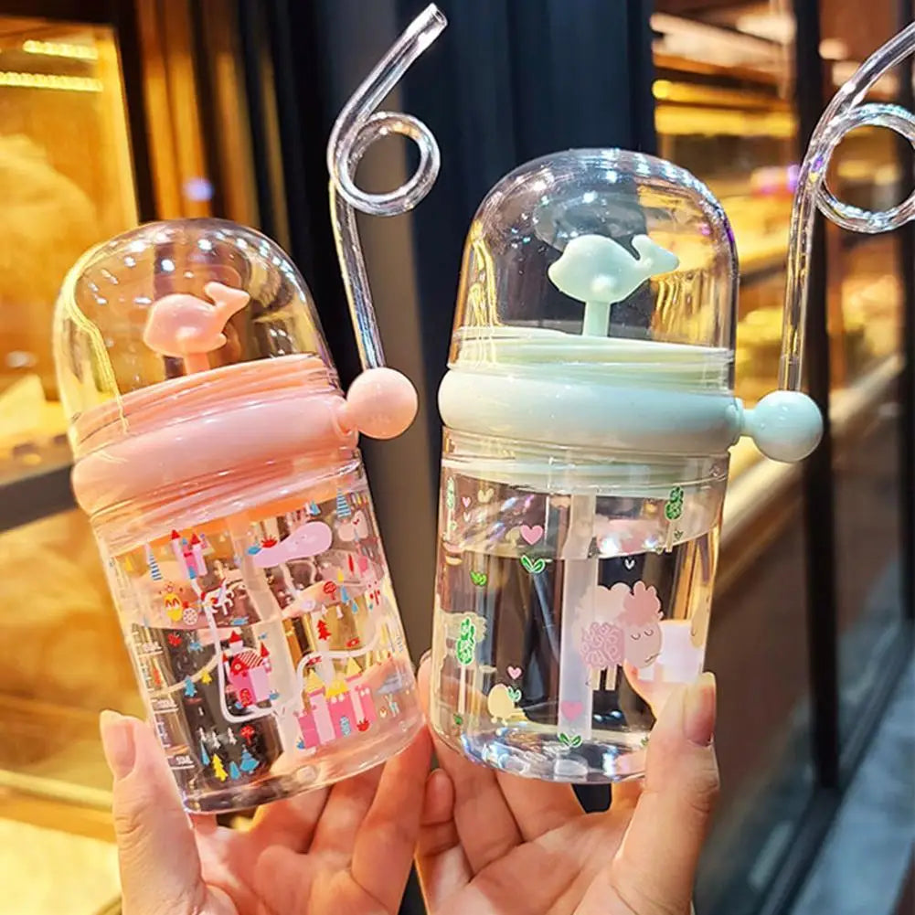 Children’s Whale Spray Sippy Cup – Portable Cartoon Bottle (Random Color)