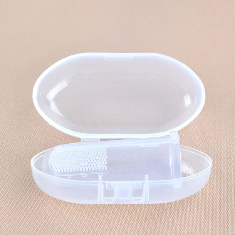 Baby Finger Toothbrush with Case – Soft Silicone Infant Teeth Cleaner