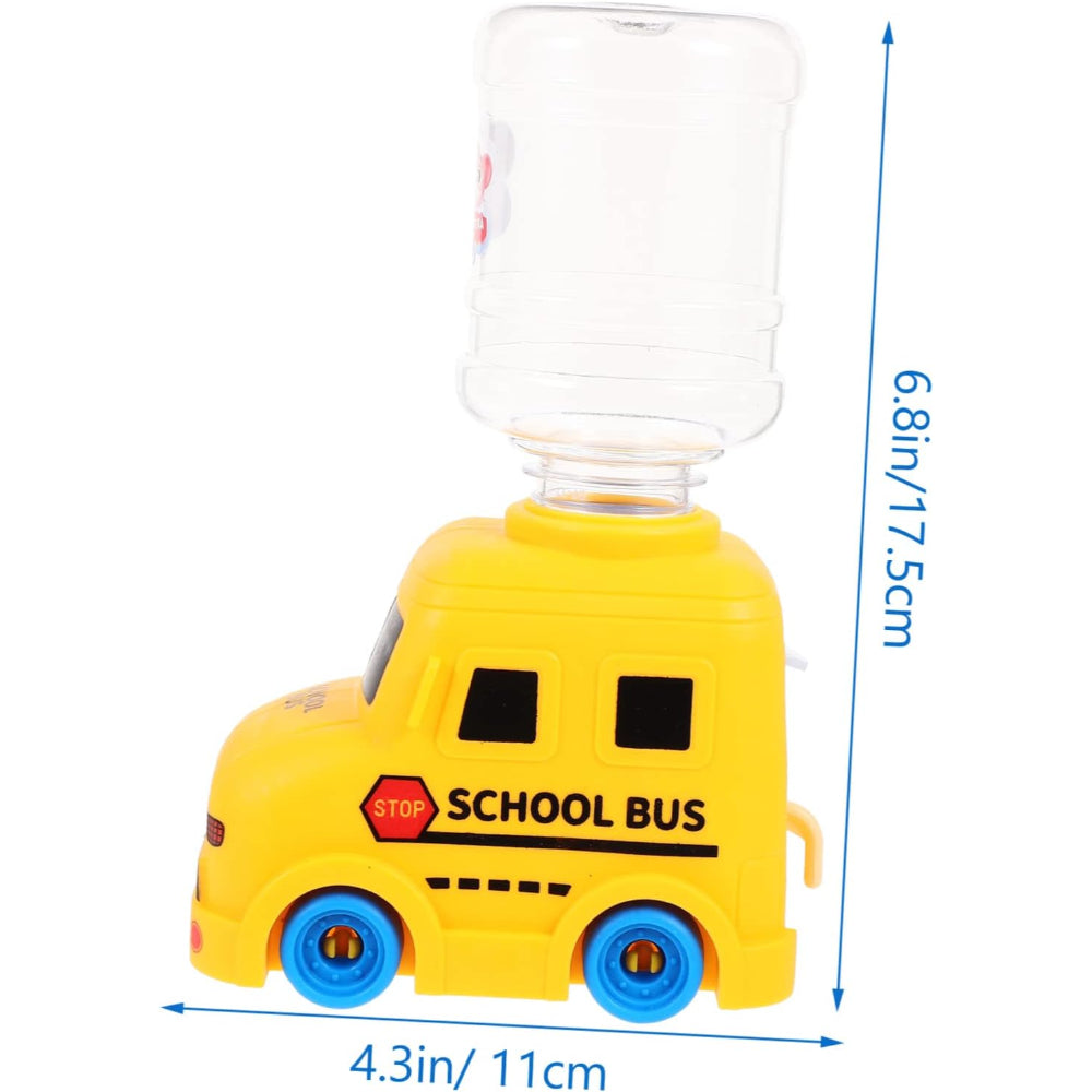 Mini Cute School Bus Water Dispenser Drinking Fountain Toy For Kids
