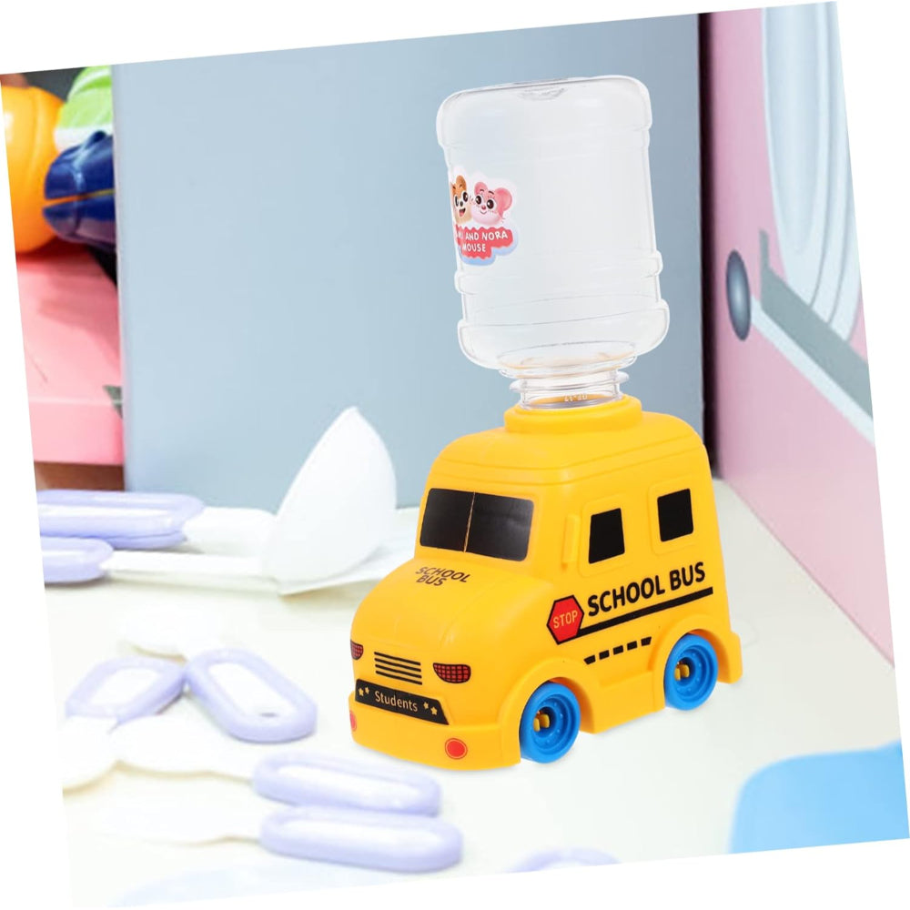 Mini Cute School Bus Water Dispenser Drinking Fountain Toy For Kids