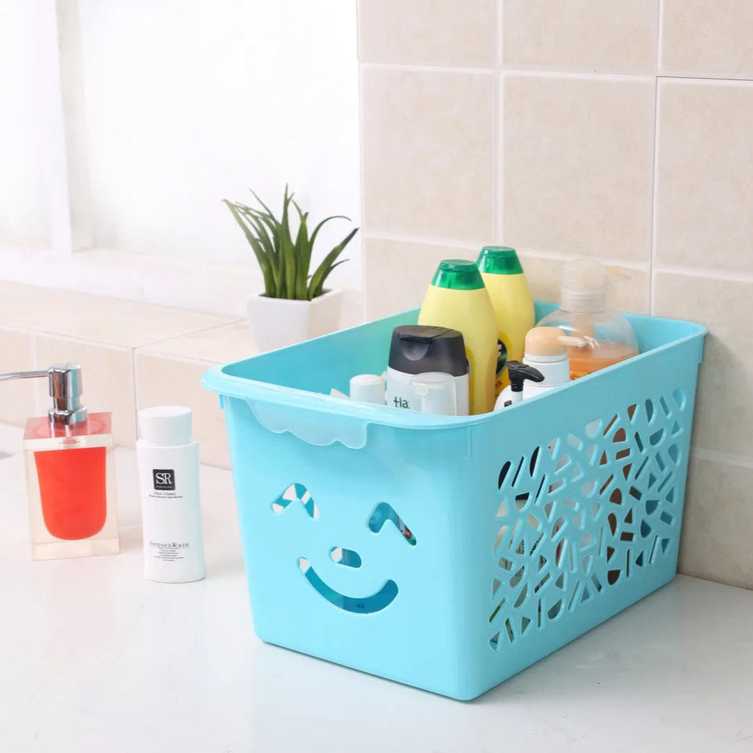 Smile Basket (3-Pack) – Multipurpose Storage Organizer for Home & Office (Random Color)