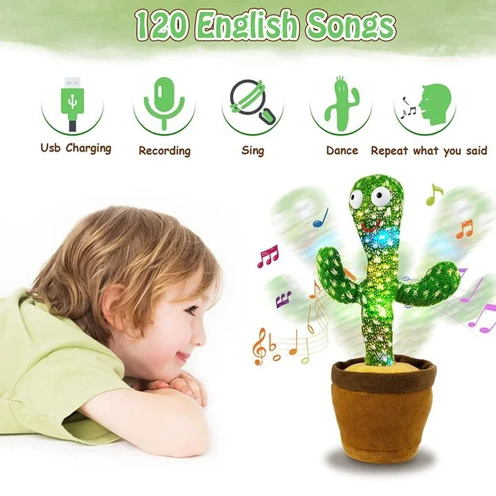 Interactive Dancing Cactus Toy – Singing, Talking Plush with USB Rechargeable