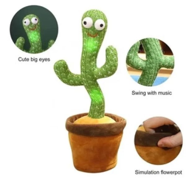Interactive Dancing Cactus Toy – Singing, Talking Plush with USB Rechargeable